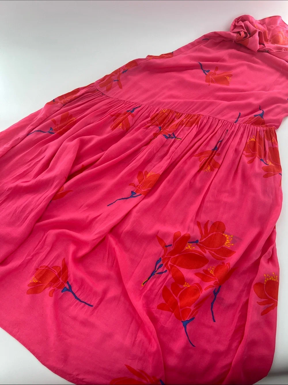 Free People She's A Waterfall Maxi Dress Bias Cut Feminine Romantic tropical 6